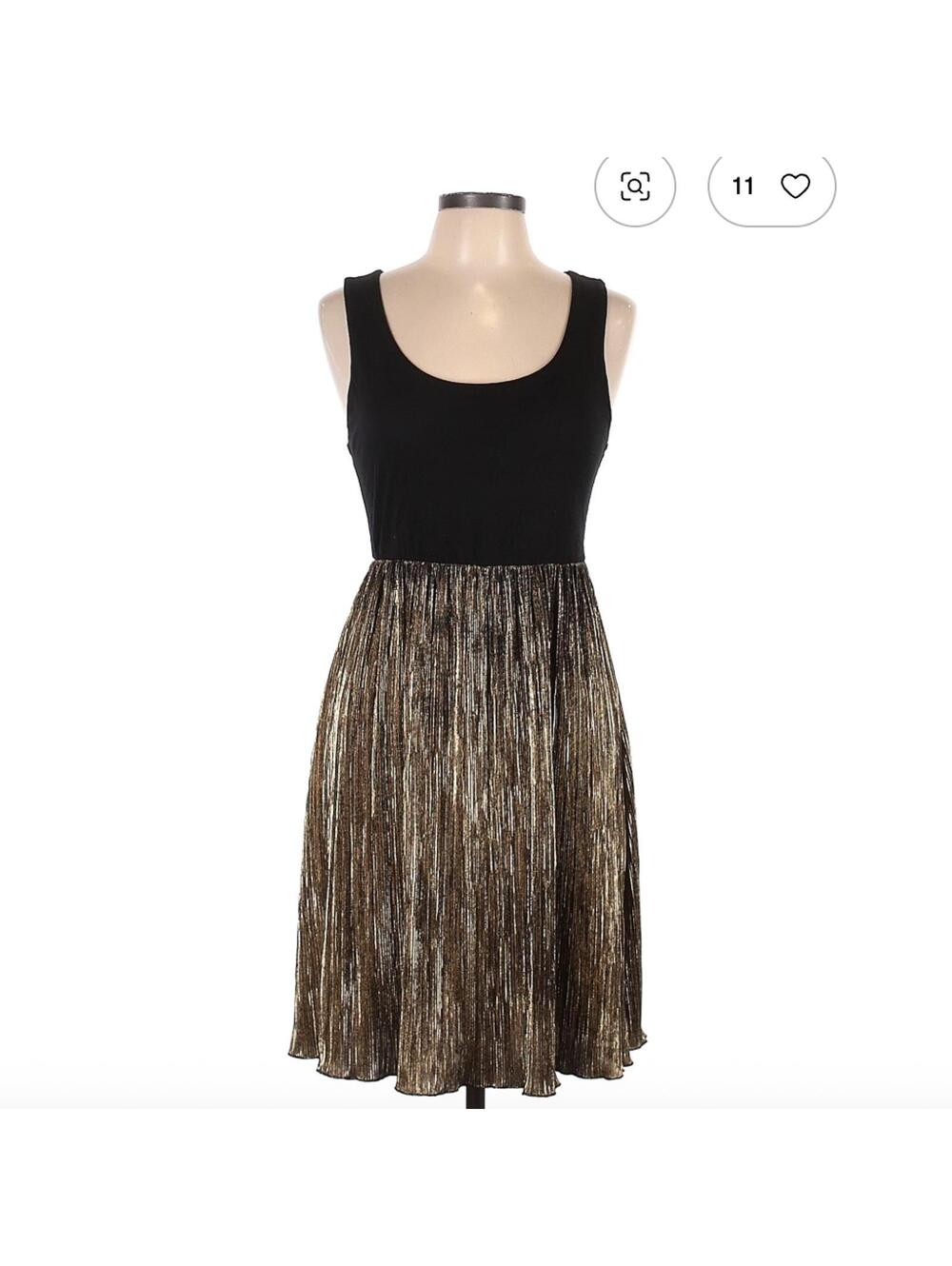 Forever 21 Black and Gold Casual Dress Size L